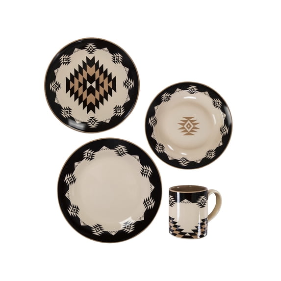 Hiend Accents Unisex Chalet 16Pc Ceramic Dinnerware Set Multi One Size