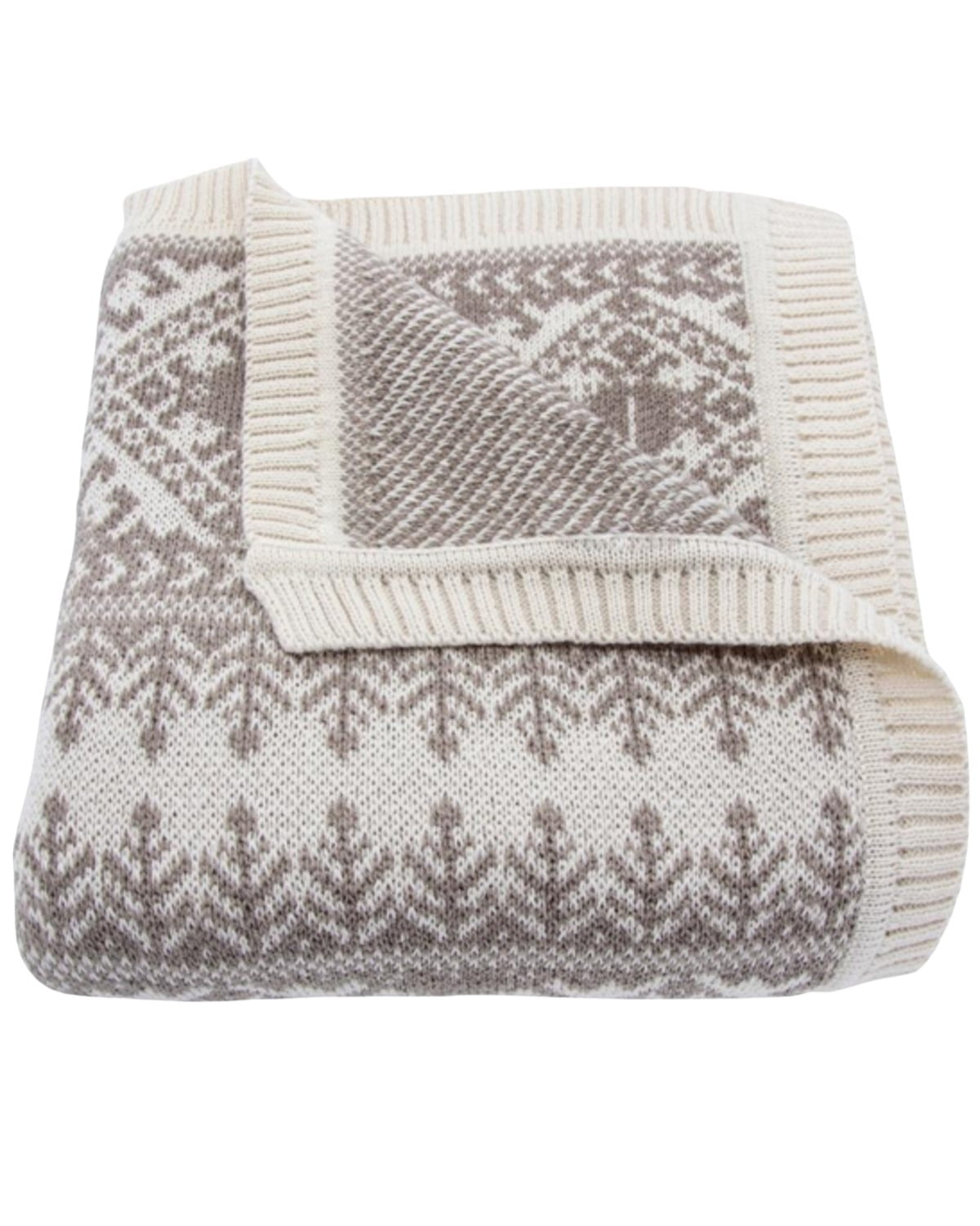 Fair Isle Knit Throw Blanket - Thumbnail 5