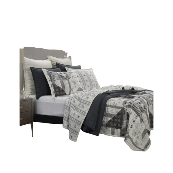 Hiend Accents Unisex Patchwork Prairie Reversible 2-Piece Twin Quilt Set - QW2133-TW-BK One Size