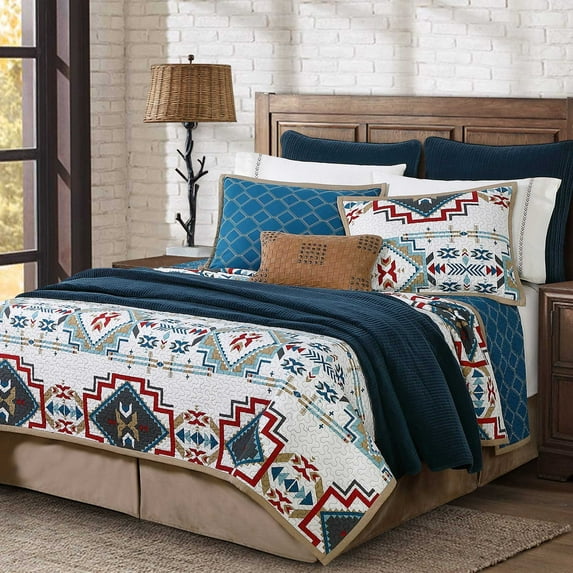Hiend Accents Unisex Spirit Valley 2-Piece Twin Quilt Set Teal One Size