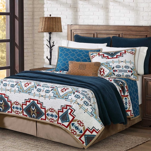 Hiend Accents Unisex Spirit Valley 3-Piece King Quilt Set Teal One Size