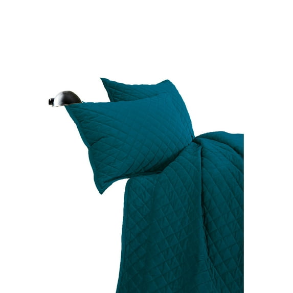 Hiend Accents Unisex Velvet 3Pc Quilt Set King Teal One Size