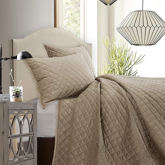 Hiend Accents Unisex Velvet 3Pc Quilt Set Queen - PK6300-FQ-OM One Size