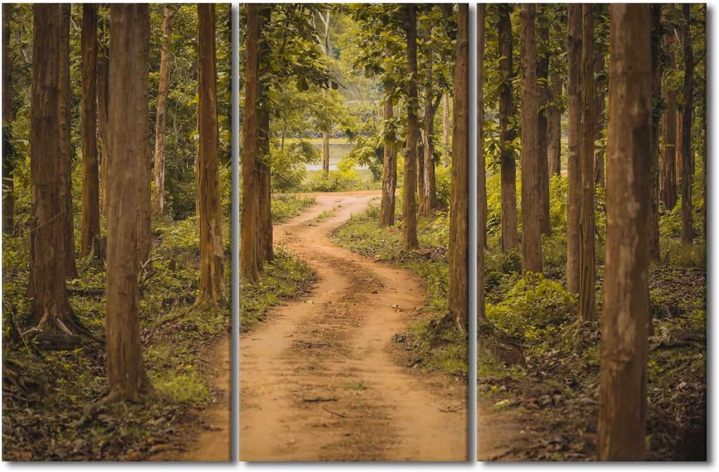 Hieng Hieng 3 Panel Wall Art for Bathroom, Nepal Subtropical Forest for ...