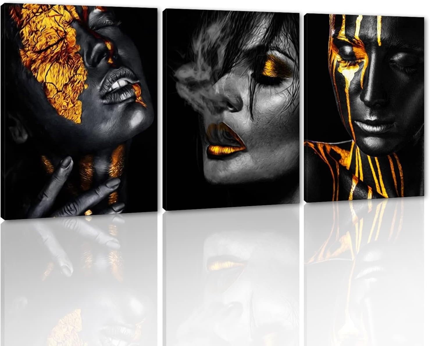 Hieng 3 Panels Abstract Black Woman Wall Art Modern American African hieng-3-panels-abstract-black-woman-wall-art-modern-american-african
