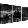 thumbnail image 1 of Hieng 3 Pcs Wall Art Dallas Skyline Black & White Canvas Art Paintings For Room Decor Dallas Cityscape Skyscrapers Night Scene Picture Prints On Canvas For Home Decor Modern Giclee Framed, 1 of 5