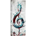 thumbnail image 1 of Hieng 3 Piece Abstract Canvas Wall Art Modern Music Note Painting Poster Print Modern Turquoise and Orange Picture Artwork for Kitchen Bedroom Bathroom Decor Unframed, 1 of 6
