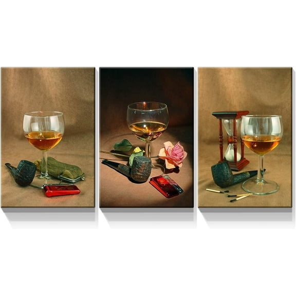 Hieng - 3 Piece Canvas Wall Art Listen to Music Gorilla Wall Decor for Living Room Bar Pub - Giclee Canvas Print Gallery (canvas only)