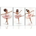 thumbnail image 1 of Hieng 3 Pieces Ballet Black Girl Canvas Wall Art African Americans Pictures Pink Ballet Dancer Poster Prints for Dance Room Decor Unframed, 1 of 6