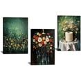 thumbnail image 1 of Hieng 3 Pieces Bathroom Wall Art Rolls Paper Shower Floral Canvas Prints Moody Green Wildflowers Pictures Vintage Botanical Paintings for Toilet Decor Unframed, 1 of 6