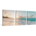 thumbnail image 1 of Hieng 3 Pieces Beach Wall Art Sunset Bathroom Canvas Pictures Ocean Wall Decor Waves Prints Paintings for Living Room Bedroom Decorations Ready to Hang 12"x16" x 3pcs, 1 of 5