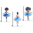 thumbnail image 1 of Hieng 3 Pieces Black Girl Ballet Wall Art Blue Ballerina Canvas Prints African Americans Pictures Ballet Dancer Paintings Afro Girl Poster for Nursery Decor, 1 of 6