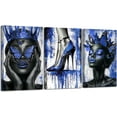 thumbnail image 1 of Hieng 3 Pieces Black Woman Wall Art Queen and Butterfly Pictures African American Canvas Prints Crown Poster High Heel Paintings for Bedroom Decor Unframed, 1 of 6