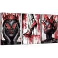 thumbnail image 1 of Hieng 3 Pieces Black Woman Wall Art Queen and Butterfly Pictures African American Canvas Prints Crown Poster High Heel Paintings for Bedroom Decor Unframed, 1 of 6