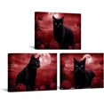 thumbnail image 1 of Hieng 3 Pieces Cat Canvas Wall Art Black and White Animal Pet with Flower Painting Picture Print Modern Pet Artwork for Living Room Bedroom Office Decor Unframed, 1 of 6