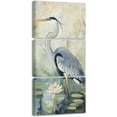 thumbnail image 1 of Hieng 3 Pieces Heron Wall Art Coastal Bird Paintings Blue Heron Pictures Beach Crane Canvas Prints Seaside Animal Artwork for Bathroom Farmhouse Decor Unframed, 1 of 6
