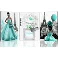 thumbnail image 1 of Hieng 3 Pieces Paris Wall Art Black Woman Canvas Print Black White Eiffel Tower Picture African American Poster Fashion Girls Perfume Artwork for Home Decor, 1 of 6
