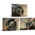thumbnail image 1 of Hieng 3 Pieces Vintage Airplane Propeller Canvas Wall Art Plane Engine Artwork Rustic Aircraft Painting Print Pictures for Office Man Cave Decor(only canvas), 1 of 6