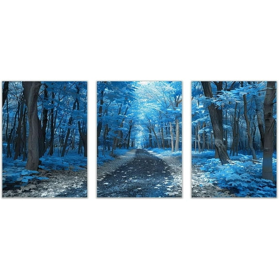 Hieng 3PCS Forest Wall Art Nature Modern Canvas Painting,Artwork Picture for Home Decoration Living Room BedroomDining Room Wall Decor(only canvas)