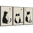 thumbnail image 1 of Hieng 3Pcs Vintage Japanese Cat Wall Art Cute Funny Japanese Black Cat Canvas Paintings Matsumoto Hoji Prints Neutral Pictures Wall Decor Animal Posters for Living Room Bedroom Unframed, 1 of 6