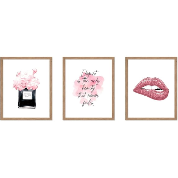Hieng 3Piece Fashion Poster Classy & Fabulous Print Perfume Art Trendy Art Gift for Men, Women & Fashionista Glam Decor for Office, Living Room or Bedroom UNFRAMED Wall Art