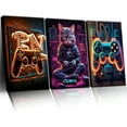 thumbnail image 1 of Hieng 3Piece Video Game Print Controller Poster Geeky Art Gaming Zone & Icons Gamer Gift Great Game Room, Man Cave or Boy's Bedroom Decor UNFRAMED Wall Art, 1 of 6