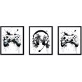 thumbnail image 1 of Hieng 3Piece Video Game Print Controller Poster Geeky Art Gaming Zone & Icons Gamer Gift Great Game Room, Man Cave or Boy's Bedroom Decor UNFRAMED Wall Art, 1 of 6