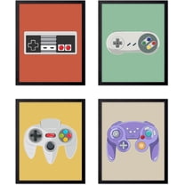 Hieng 3Piece Video Game Print Controller Poster Geeky Art Gaming Zone & Icons Gamer Gift Great Game Room, Man Cave or Boy's Bedroom Decor UNFRAMED Wall Art