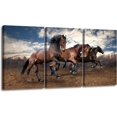 thumbnail image 1 of Hieng 3Pieces Animal Canvas Wall Art Decor Set Modern Giclee Artwork Painting Abstract Colorful Horses Wall Art for Living Room Home Decoration Unframed, 1 of 6