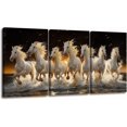 thumbnail image 1 of Hieng 3Pieces Animal Canvas Wall Art Decor Set Modern Giclee Artwork Painting Abstract Colorful Horses Wall Art for Living Room Home Decoration Unframed, 1 of 6