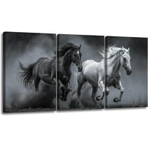 Hieng 3Pieces Animal Canvas Wall Art Decor Set Modern Giclee Artwork Painting Abstract Colorful Horses Wall Art for Living Room Home Decoration Unframed
