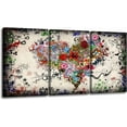 thumbnail image 1 of Hieng 3Pieces Canvas Wall Art, Abstract Floral Heart Tattoo Poster Wall Decor Modern Giclee ArtworkInk Ink Painting Print Wall Art for Living Room Home Decoration（Only canvas）, 1 of 6