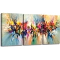 thumbnail image 1 of Hieng 3Pieces Canvas Wall Art Decor Modern Artwork Print Abstract Colorful Brushstrokes Landscape Painting Poster Wall Art for Living Room Home Decoration（Only canvas）, 1 of 6