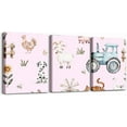 thumbnail image 1 of Hieng 3pcs Farm Animal Canvas Wall Art Cute Tractor Office Wall Artwork Posters Cartoon Animals Sheep Dog Pig Print Pictures Bathroom Bedroom Dinning Room Farm Wall Painting, 1 of 6