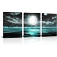 thumbnail image 1 of Hieng Abstract Canvas Wall Art Gold and Blue Painting Prints Modern Gold Foil Wall Decor Teal Blue Artwork Living Room Bedroom （Only canvas）, 1 of 6