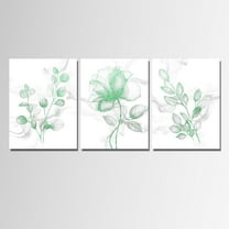 Hieng Abstract Flower Wall Art Flickering Floral Painting Pictures Decor Botanical Canvas Prints Modern Gold Bedroom Bathroom Decoration （Only canvas）
