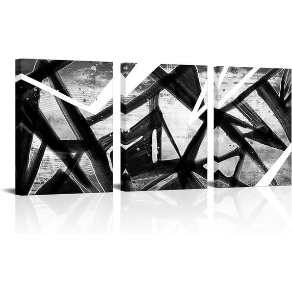 Hieng Abstract Line Canvas Wall Art Black and White Line Paintings Prints Modern Minimalist Decorations for Home Living Room Bedroom Unframed