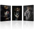 thumbnail image 1 of Hieng African American Wall Art Black Man Wearing Gold Crown Canvas Prints African Lion King Portrait Poster Wall Decor for Men Bedroom （Only canvas）, 1 of 6