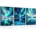 thumbnail image 1 of Hieng Aurora Scenery Canvas Wall Art, Aurora Borealis Landscape Wall Decor Northern Lights Painting Prints for Bedroom Living Room Office （Only canvas）, 1 of 6