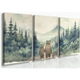 thumbnail image 1 of Hieng Baby Boy Nursery Wall Decor,Forest Animal Fox Bear Wall Hieng Set of 3 Boy Adventure Toddler Room Nursery Decor,Watercolor Mountain Forest Nature Woodland Painting Pictures for Bedroom, 1 of 6