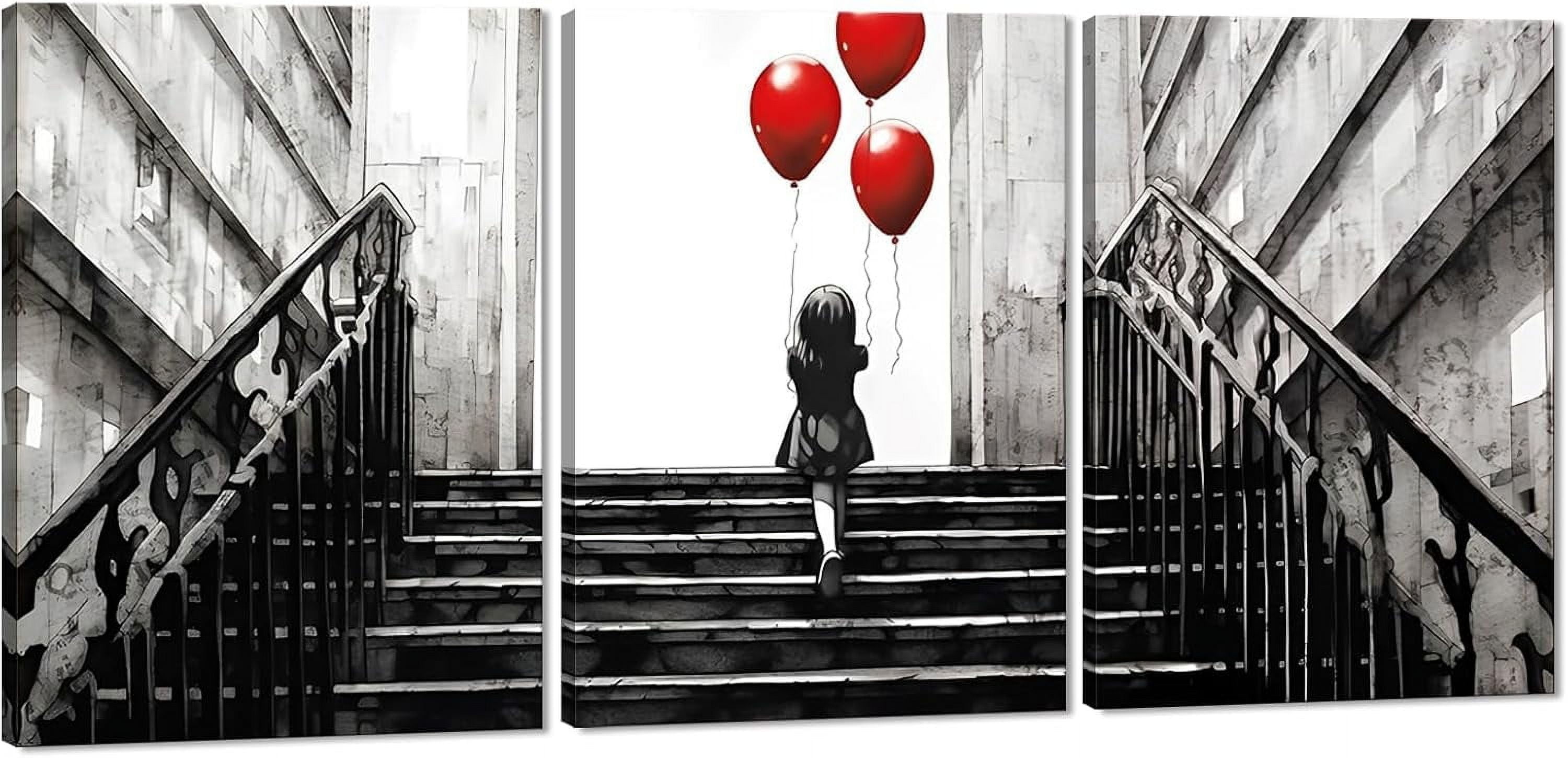 Hieng Hieng Banksy Wall Art Street Graffiti Picture Wall Decor Street Girl ...