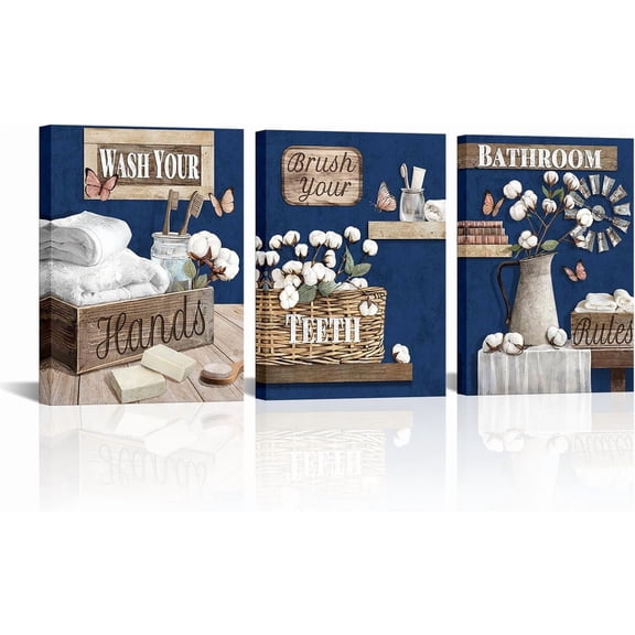 Hieng Bathroom Wall Art Rustic Bathrom Canvas Wall Art Farmhouse Bathroom Decor Painting Artworkcs