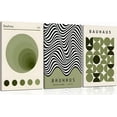 thumbnail image 1 of Hieng Bauhaus Mid Century Modern Wall Art Bauhaus 1923 Posters Pictures Green Boho Abstract Geometric Canvas Prints Black Line Paintings for Living Room Bedroom Dining Room Wall Decor Unframed, 1 of 6