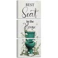 thumbnail image 1 of Hieng Best Seat in the House Wall Art Funny Bathroom Signs Pictures Painting Modern Red Bathroom Wall Decor Unframed, 1 of 6