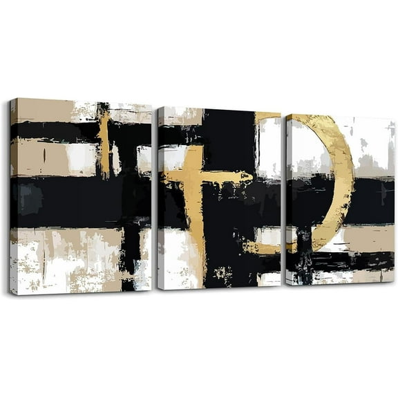 Hieng Black and Gold Wall Paintings Abstract Hieng Canvas Wall Hieng for Living Room Bedroom Boys Girls Marble Prints Posters Pictures Bathroom Wall Decor Modern Hiengwork