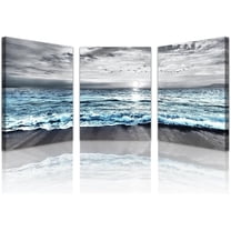 Hieng Black And White Beach Wall Paintings Wall Decorations For Living Room Large Canvas Wall Art For Bedroom Office Wall Decor Sea Wave Pictures Prints Artwork Modern（Only canvas）