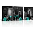 thumbnail image 1 of Hieng Blue Wine Kitchen Decor Royal Blue Wall Art Picture Wine Glass Canvas Art for Kitchen Dinning Room Chateau Wall Decor(only canvas), 1 of 6
