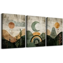 Hieng Boho Wall Decor for Living Room Large Canvas Wall Art for Bedroom Office Decorations Flowers Watercolour Paintings Abstract Wall Pictures Artwork Modern Home Decor (Only canvas)