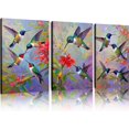 thumbnail image 1 of Hieng Canvas Oil Painting Hummingbird Oil Original Painting Birds Original Fine Art Friendship Animals Artwork Gifts for Her Unframed, 1 of 6