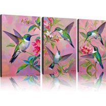 Hieng Canvas Oil Painting Hummingbird Oil Original Painting Birds Original Fine Art Friendship Animals Artwork Gifts for Her Unframed